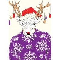 reindeer jumperfunny christmas cardch1058