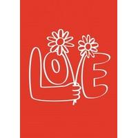 Red Love Flowers |Romantic Valentine\'s Day Card|OD1133