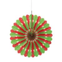 Red and Green Hanging Fan