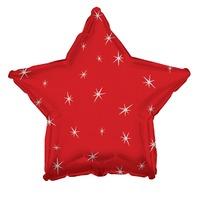 Red Sparkle Star Helium Balloon