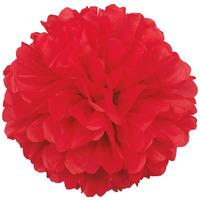 red paper pom pom