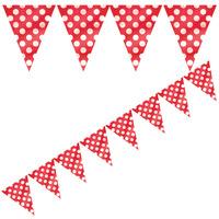 Red Polka Party Flag Bunting