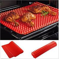 Red Pyramid Pan Nonstick Silicone Baking Mat Mould Cooking Mat Oven Baking Tray