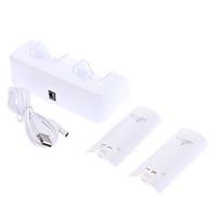 Rechargeable Battery Stand for Wii 2 x 2800mAh Rechargeable Batteries Wired Infrared Sensor Bar for Wii(White)