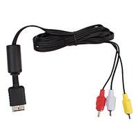 Replacement Composite Video and Audio AV-Out Cable for PS2 (1.85M-Length)