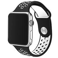 Replacement Watch Band for Apple Watch Series 12 Soft TPU 42mm Sport Double Color
