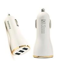 Remax 5V/3.4 Quick Car Charger 3 USB Ports USB Car Charger For GPS iPhone Samsung Pad LG Cell Phone Tablet
