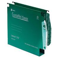 Rexel Crystalfile Classic Manilla Lateral File Square-base 50mm (Green) 1 x Pack of 50 Lateral Files