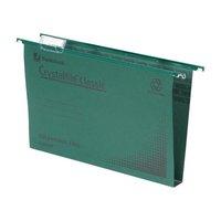 Rexel Crystalfile Classic (Foolscap) Manilla Suspension File 30mm (Green) - 1 x Pack of 50 Suspension Files