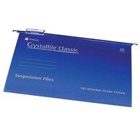 Rexel Crystalfile Classic (A4) Manilla Suspension File V-Base 15mm (Blue) - 1 x Pack of 50 Suspension Files