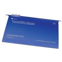 Rexel Crystalfile Classic (Foolscap) Suspension File 15mm (Blue) - 1 x Pack of 50 Suspension Files