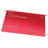 Rexel Crystalfile Classic (A4) Manilla Suspension File V-base 15mm (Red) - 1 x Pack of 50 Suspension Files