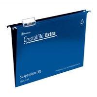 Rexel Crystalfile Extra (Foolscap) Suspension File 5mm (Blue) - 1 x Pack of 25 Suspension Files