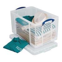 Really Useful (84L) Plastic Lightweight Robust Stackable Storage Box (Clear)