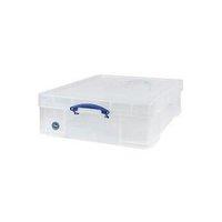 really useful 70l stackable plastic storage box with lid clear