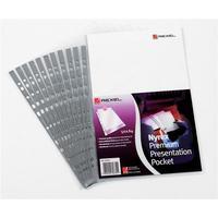 rexel nyrex a4 premium presentation top opening pockets clear 1 x pack ...
