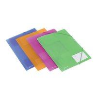 Rexel Ice (A4) File 4-Fold Durable Polypropylene Elasticated for 200 Sheets Assorted Colours (Pack of 4)