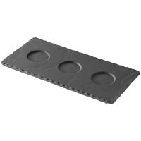 Revol Basalt Tray with 3 Indents 250mm Pack of 6