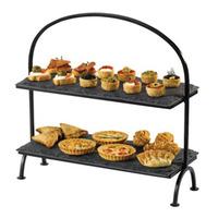 rectangular slate tray 2 tier cake stand