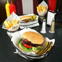 retro burger and french fry basket single
