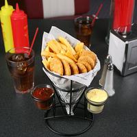 retro french fry cone with sauce dippers case of 8
