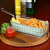 rectangular chip fryer food presentation basket 21 x 10 x 6cm single