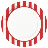 Red Stripe 9in Party Plates