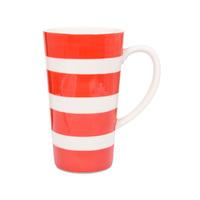 Red Stripe Latte Mug