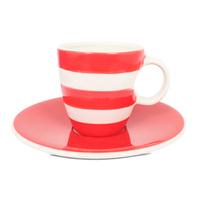 Red Stripe Espresso Cup and Saucer