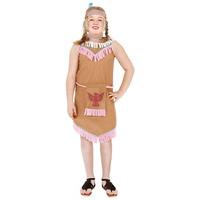 Red Indian Girl\'s Dressing Up Costume - Child\'s Fancy Dress - Large