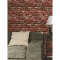 Red Brick Effect Wallpaper - Fine Decor