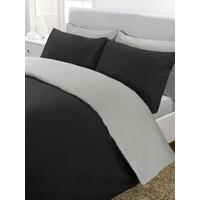 Reversible Black & Grey Single Duvet Cover & Pillowcase Set