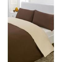 Reversible Chocolate & Cream Single Duvet Cover & Pillowcase Set