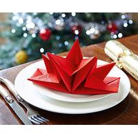 Ready Folded Napkins (12), Red, Paper