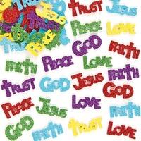 Religious Glitter Foam Stickers (Pack of 150)