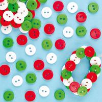 Red White & Green Mini Buttons (Per 3 packs)