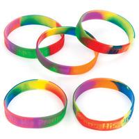 Religious Message Rainbow Wrist Band (Pack of 10)
