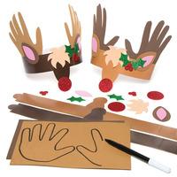 Reindeer Handprint Crown Kits (Pack of 16)