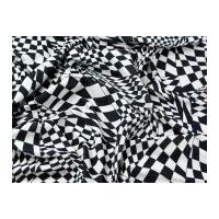 Retro Print Polyester Crepe Dress Fabric Black & White