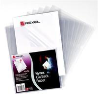 Rexel Nyrex (A4) Cut Back Folders (Clear) - 1 x Pack of 25 Folders