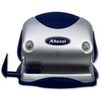Rexel P215 Light Duty 2-Hole Punch Capacity 15 Sheets (Silver/Blue)