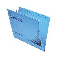 Rexel Crystalfile Flexifile (A4) Suspension File Manilla V-Base (Blue) - 1 x Pack of 50 Suspension Files