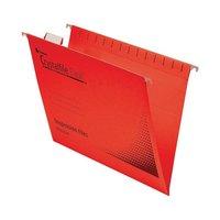 Rexel Crystalfile Flexifile (Foolscap) Manilla Suspension File V-Base (Red) 1 x Pack of Suspension Files