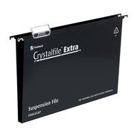 Rexel Crystalfile Extra (Foolscap) Polypropylene Suspension File 30mm (Pack of 25) Black