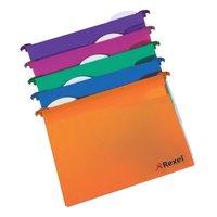Rexel Multifile Extra (Foolscap) Polypropylene Suspension File V-Base 30mm (Assorted Colours) - 1 x Pack of 10 Suspension Files
