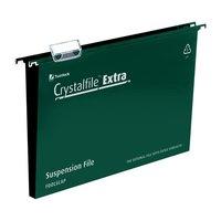 Rexel Crystalfile Extra (Foolscap) Polypropylene 50mm Suspension File (Green) 1 x Pack of 25 Suspension Files