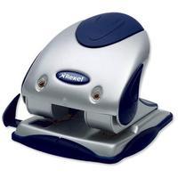 Rexel P240 Heavy Duty 2-Hole Punch (Silver/Blue) with Nameplate