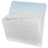 rexel ice expanding file with 6 pockets clear