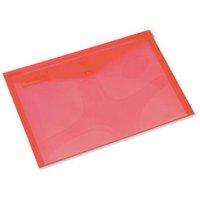 Rexel (A4) Popper Wallets (Red) - 1 x Pack of 5 Wallets