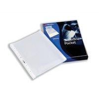 Rexel Superfine (A4) Top Opening Embossed Pockets (Clear) - Pack of 100